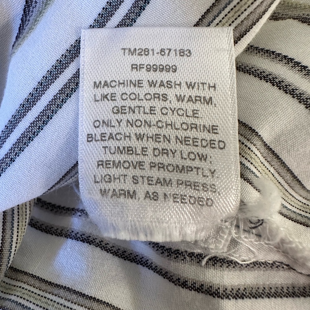 Pendleton Button Up Green White Striped Long Slee… - image 8